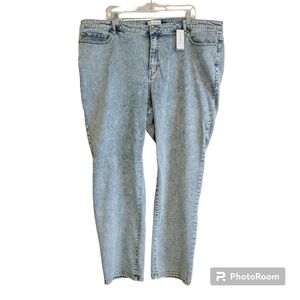 Lane Bryant Stonewashed Signature Fit Straight Jeans Plus Size 26